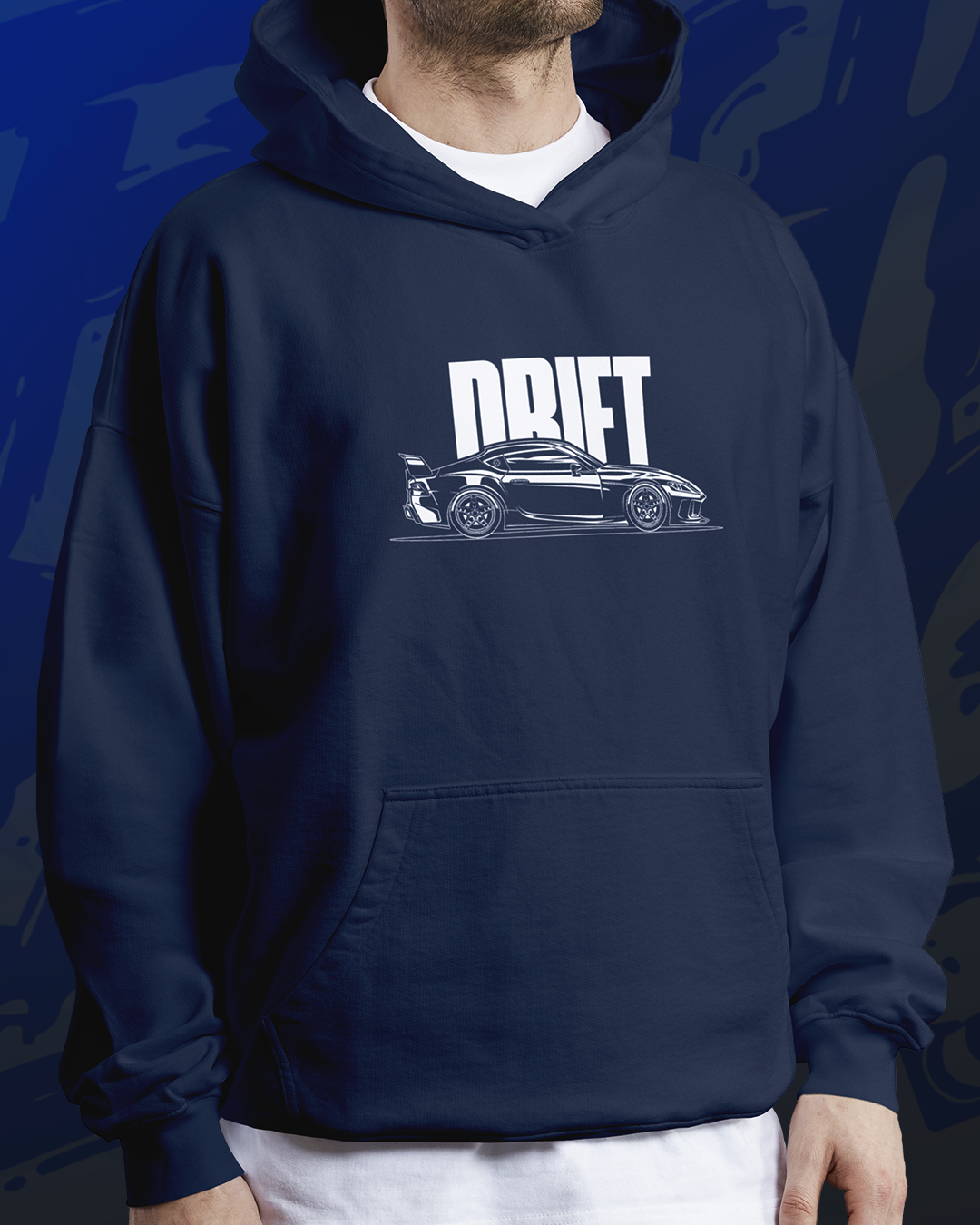 картинка Худи оверсайз темно-синее Supra Racing от магазина Одежда+